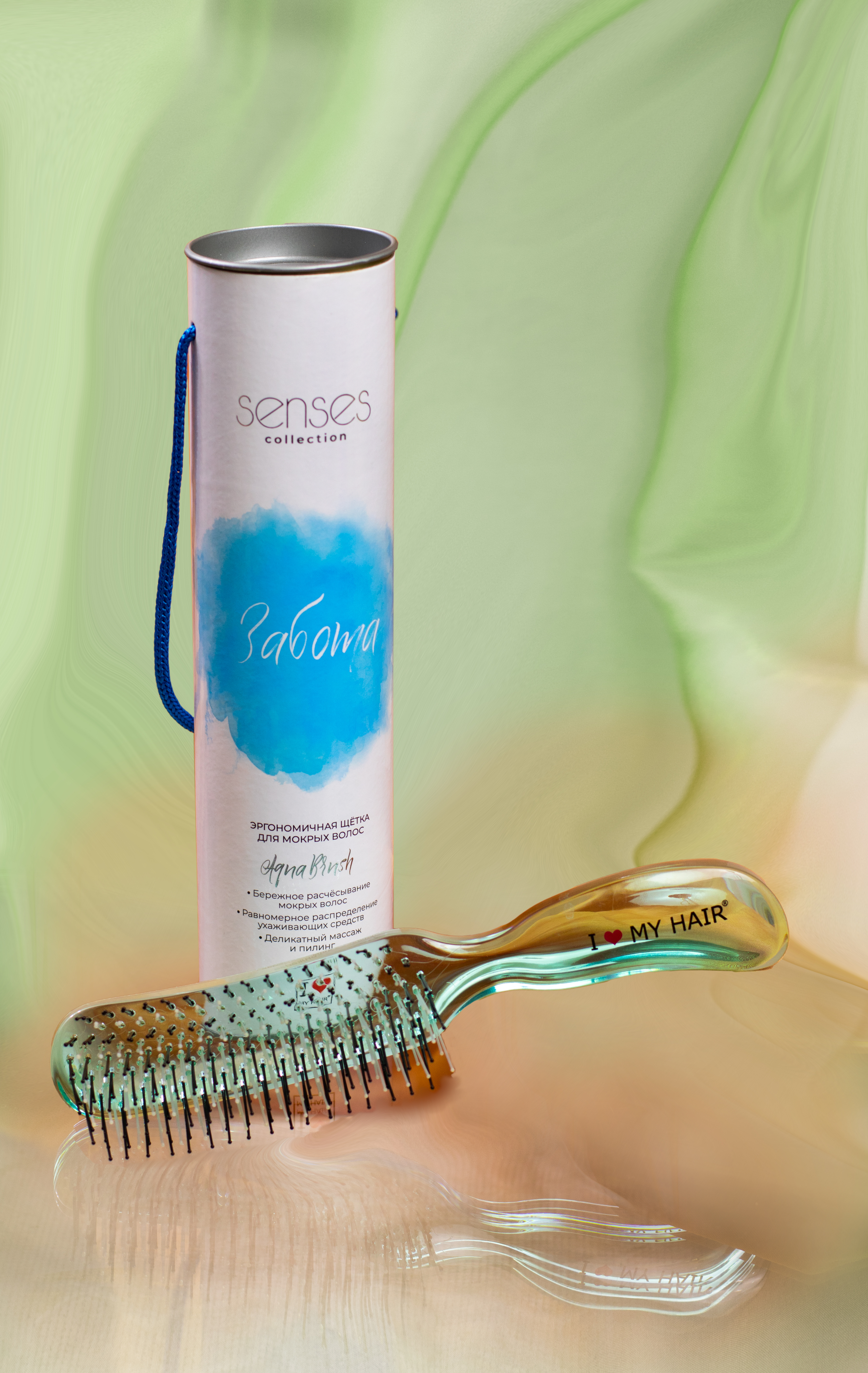 Щетка Aqua Brush прозрачная зеленая, размер М